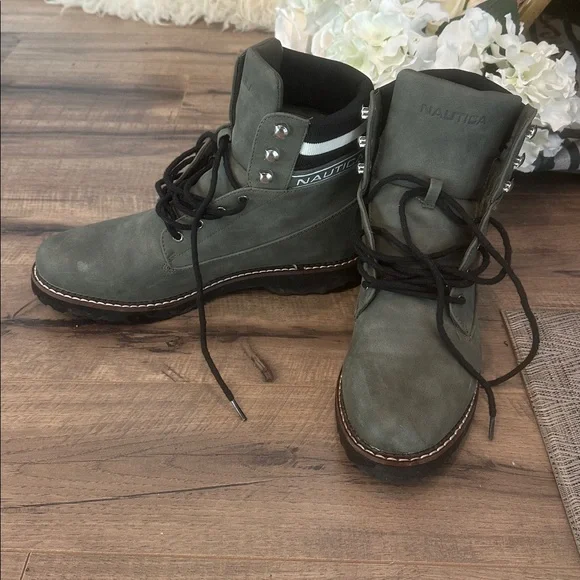 Nautica Olive Lace-Up Boots - Picture 2 of 8